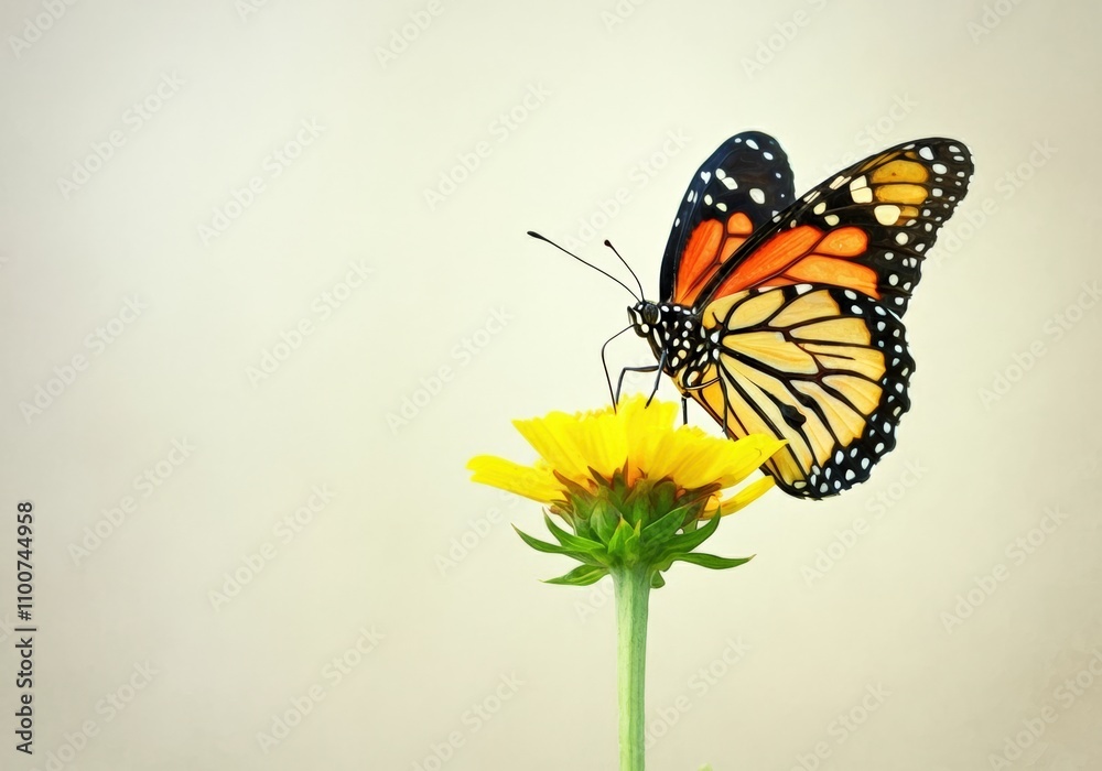 Fototapeta premium Monarch Butterfly on Yellow Flower