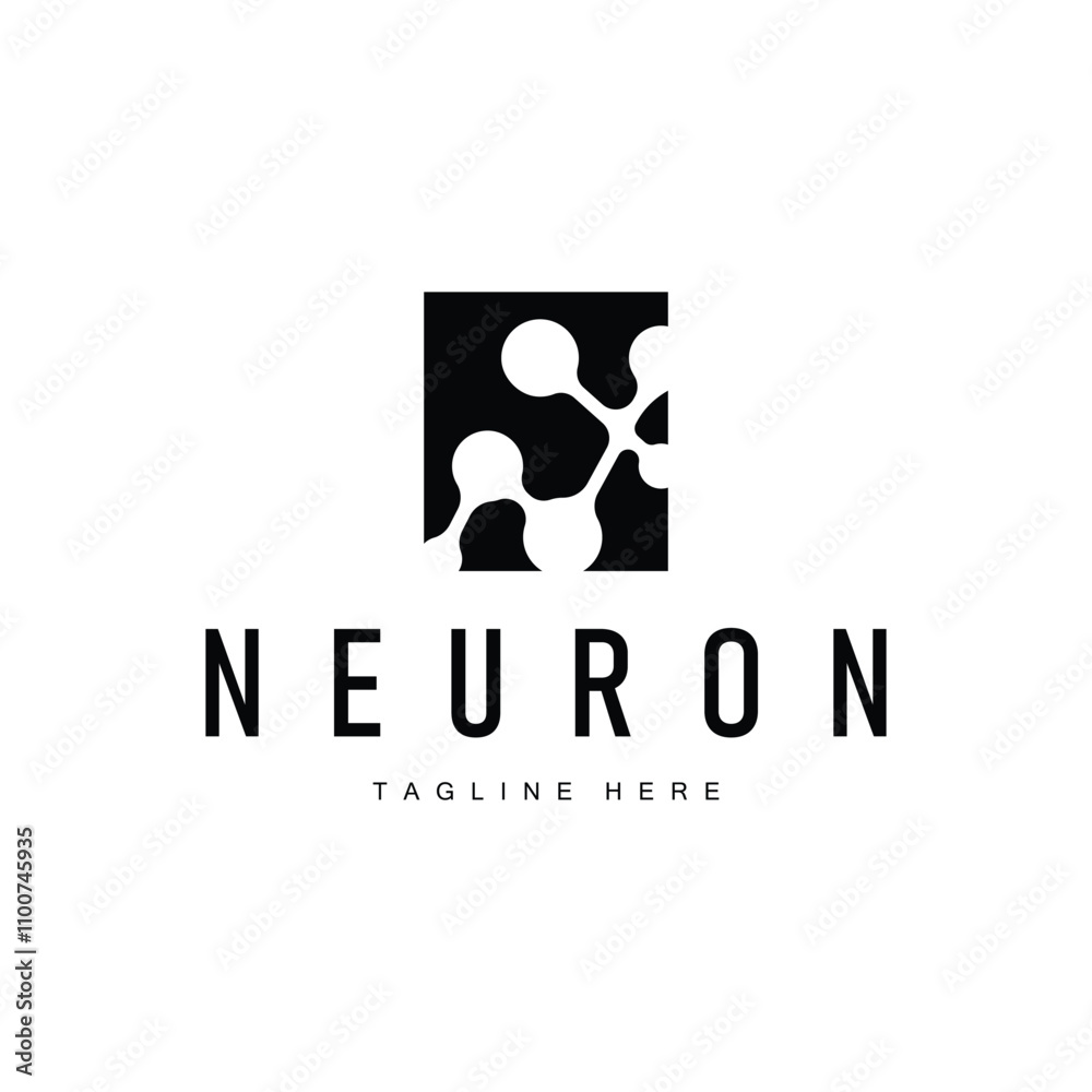 Fototapeta premium Neuron Logo Design Health Illustration DNA Molecule Nerve Cell Abstract Simple Illustration