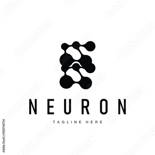 Neuron Logo Design Health Illustration DNA Molecule Nerve Cell Abstract Simple Illustration