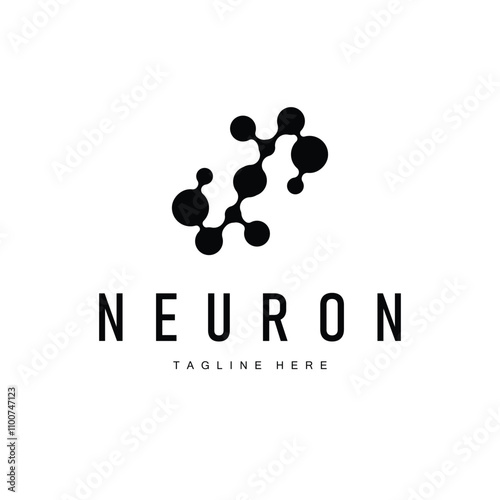 Neuron Logo Design Health Illustration DNA Molecule Nerve Cell Abstract Simple Illustration