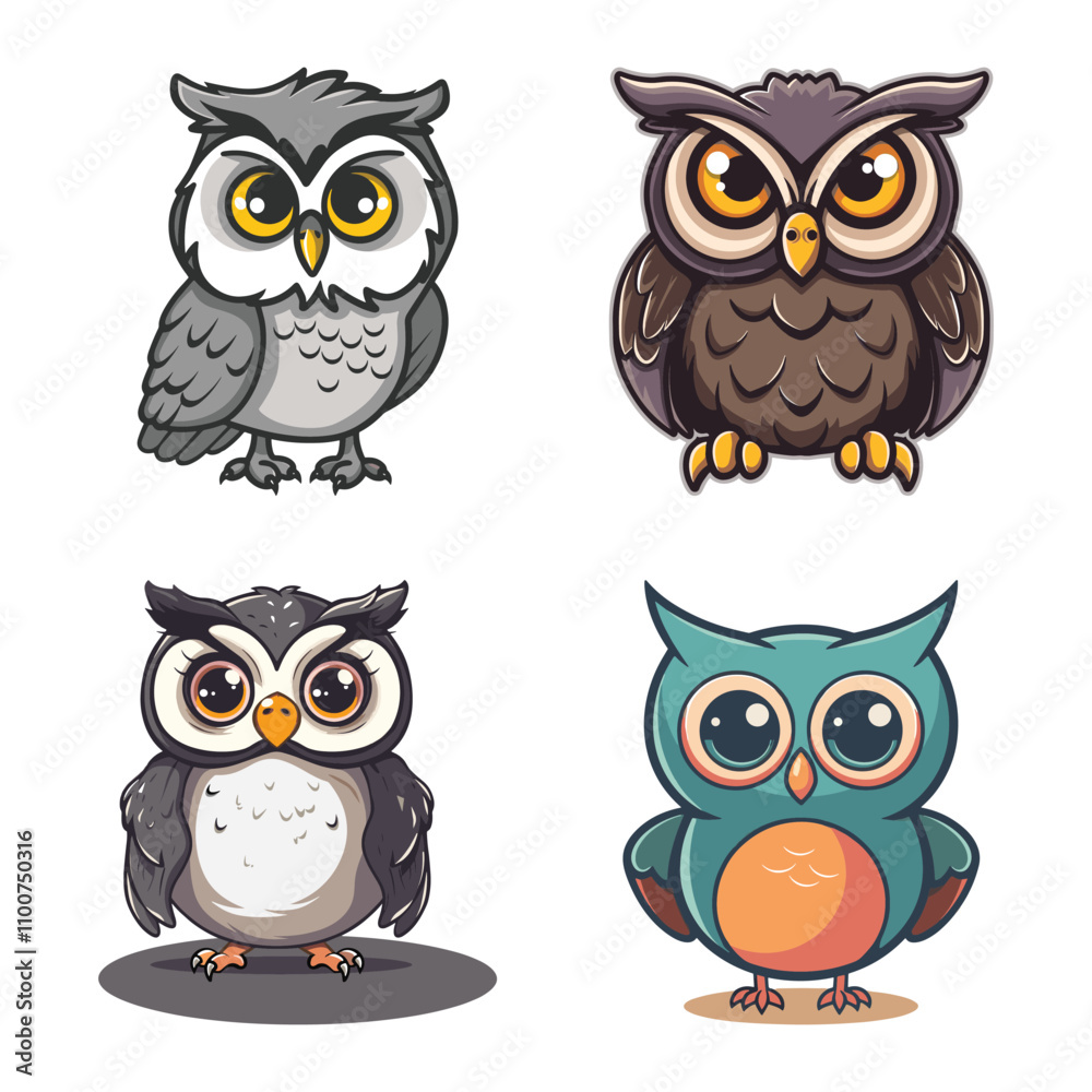 Fototapeta premium cute owl vector logo illustration