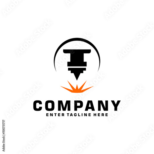 Laser Cutting logo design, laser cutting vector, vintage laser cutting