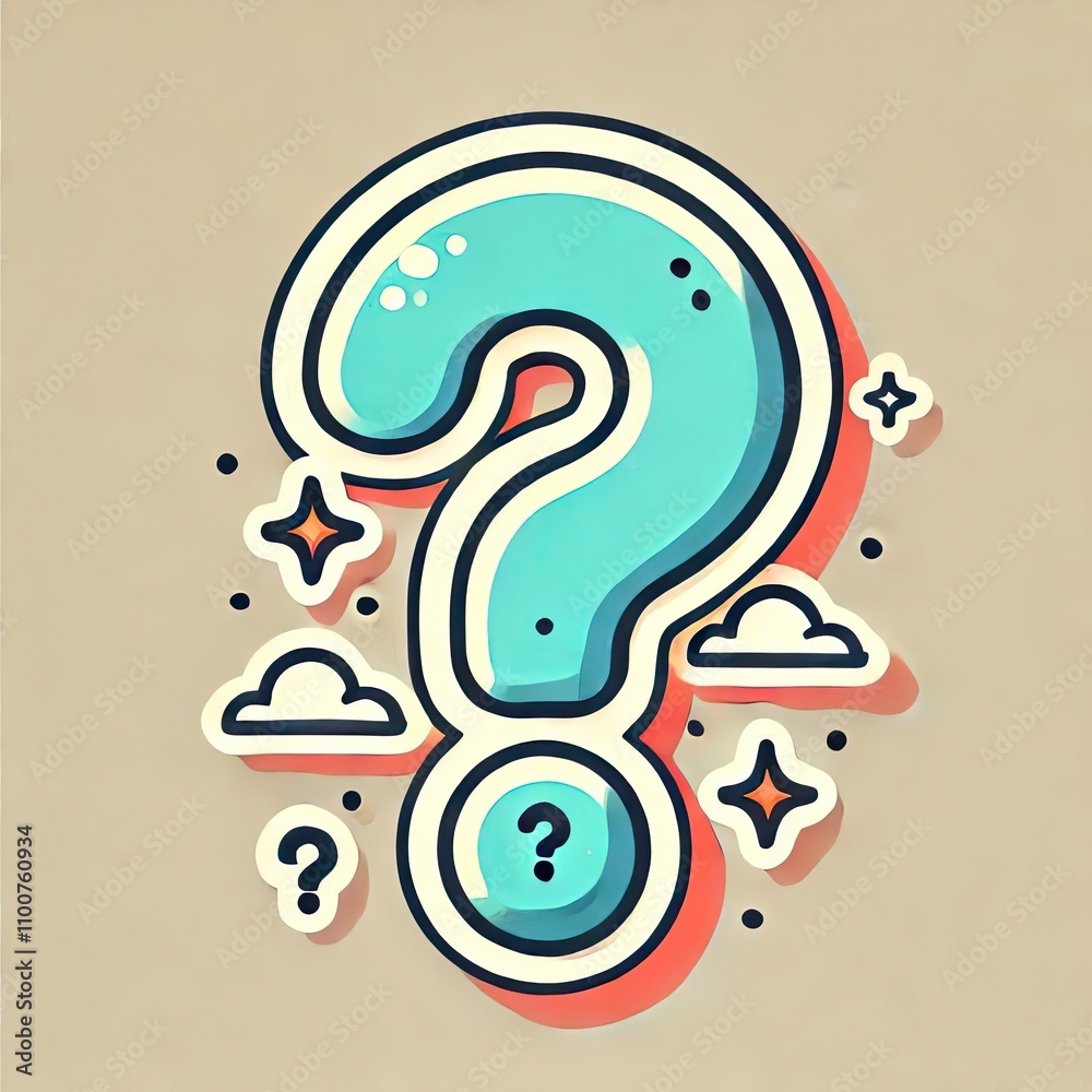 Obraz premium question mark icon illustration sticker, ai