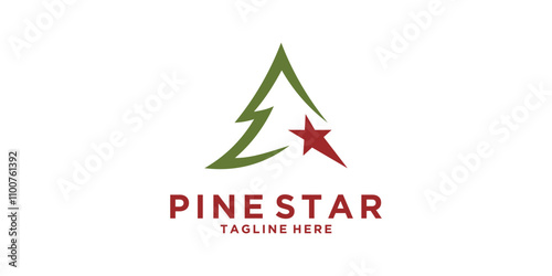 pine tree logo design evergreen,christmas,vector,symbol,icon,idea,creative