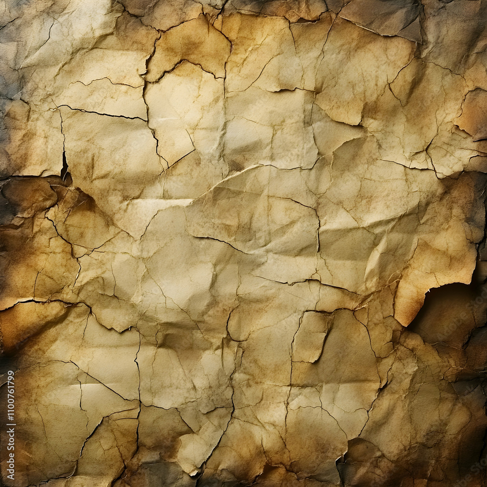 Naklejka premium Cracked Aged Paper Background Illustration