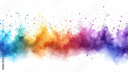 Rainbow Watercolor Explosion Background