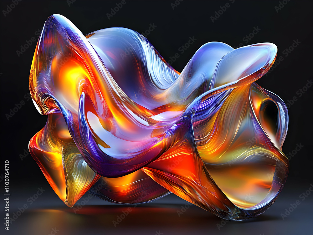 Obraz premium Abstract 3D Glass Sculpture
