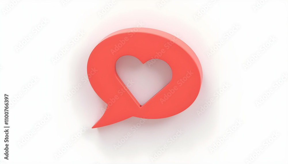 3d render logo icon love chat social media 3d render logo icon love chat social media