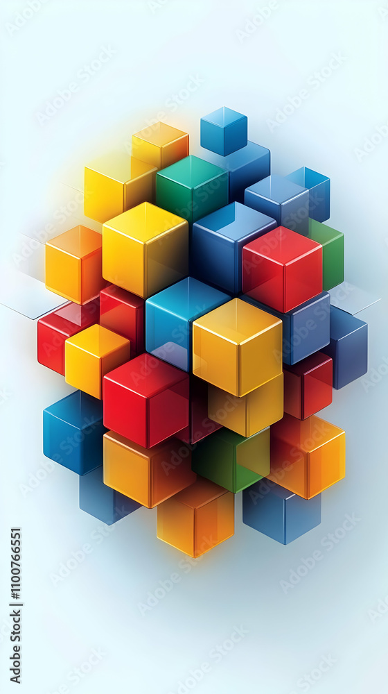 Obraz premium Colorful 3D Cube Abstract Background