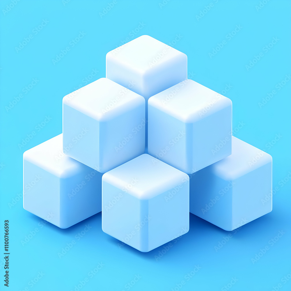 Obraz premium Blue Cubes 3D Illustration