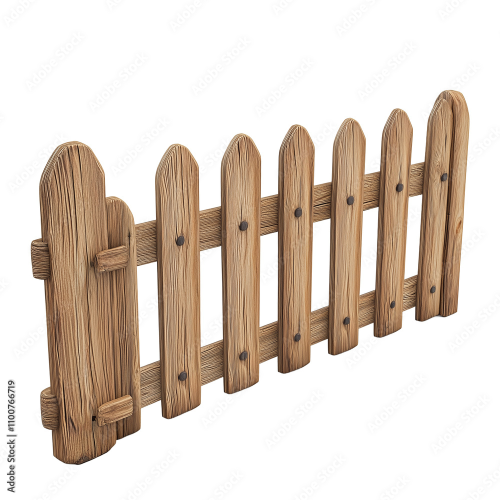 Obraz premium Rustic Wooden Fence Picket Garden Boundary Rural Home Decor transparent background