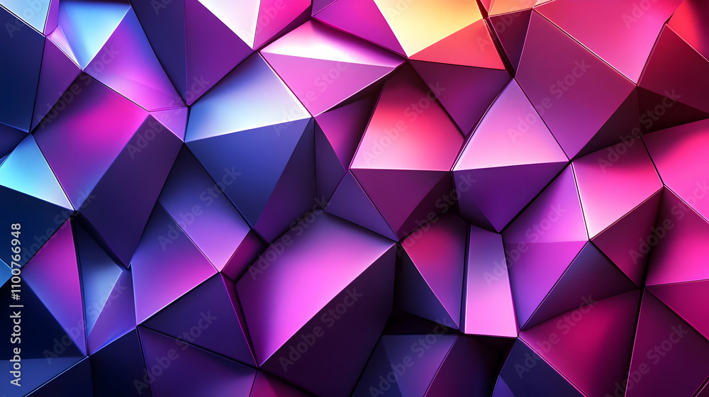 Obraz premium Abstract 3D Purple Geometric Background