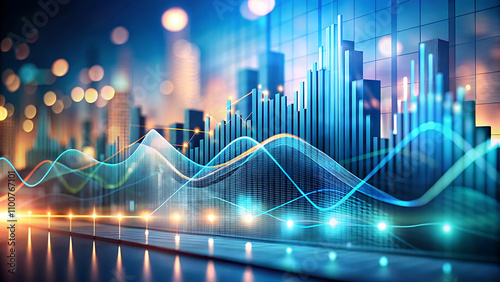 Modern abstract Blurred modern 3d illustration of economic growth Elements with upward arrow background
