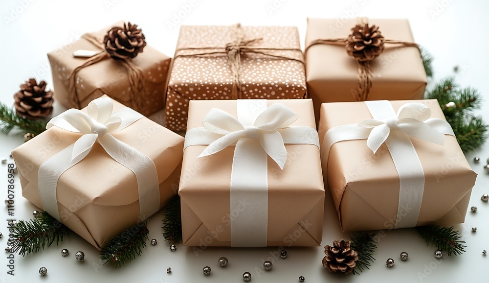 Group of Wrapped Presents.


