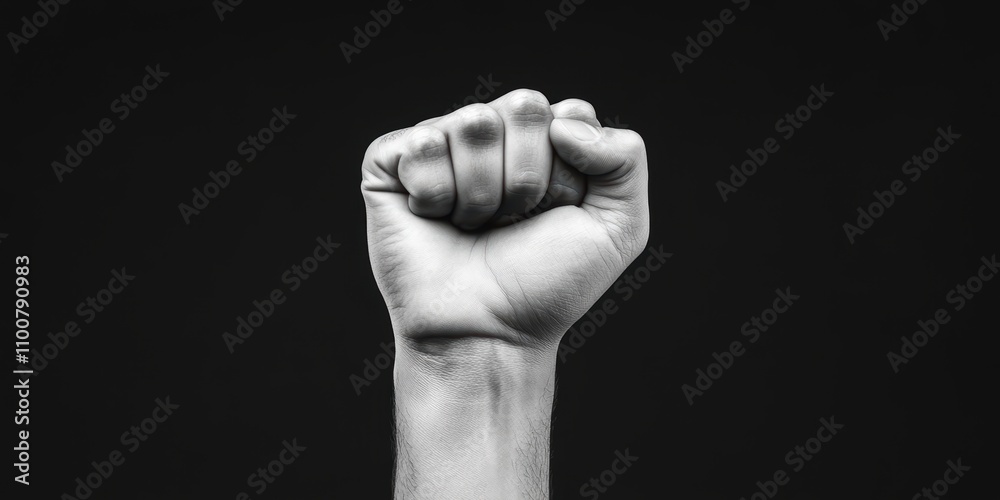 Fototapeta premium Strong Fist Gesture Symbolizing Power and Resistance against Oppression