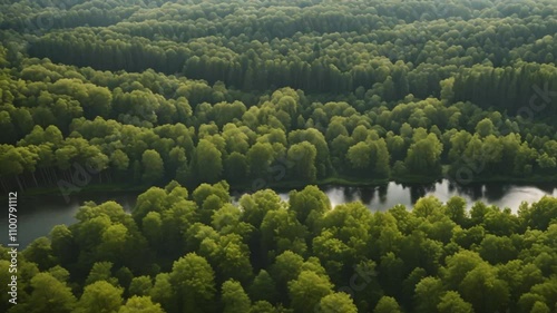 Wallpaper Mural the view of the forest and river from above is amazing Torontodigital.ca