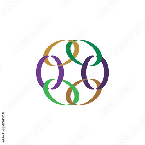 Circle chain vector logo illustration for connection and unity