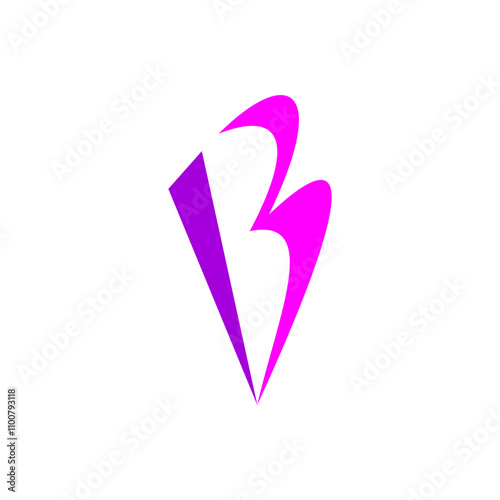 letter b purple stylized logo symbol