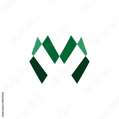 green letter m abstract logo vector