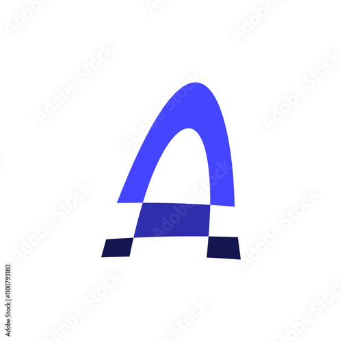 blue symbol letter a logo vector