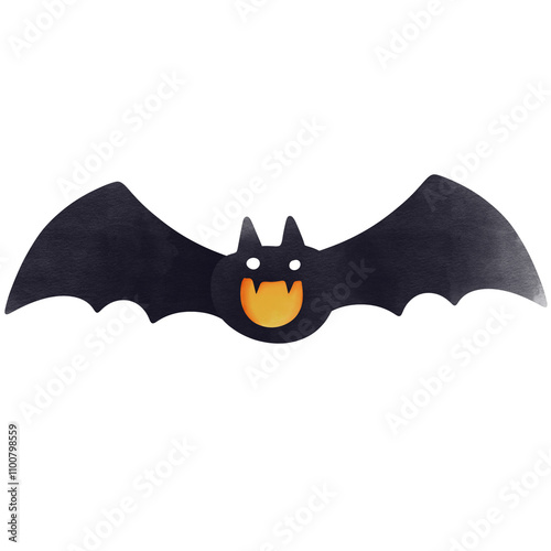 Halloween black bat, A hand drawing black bat