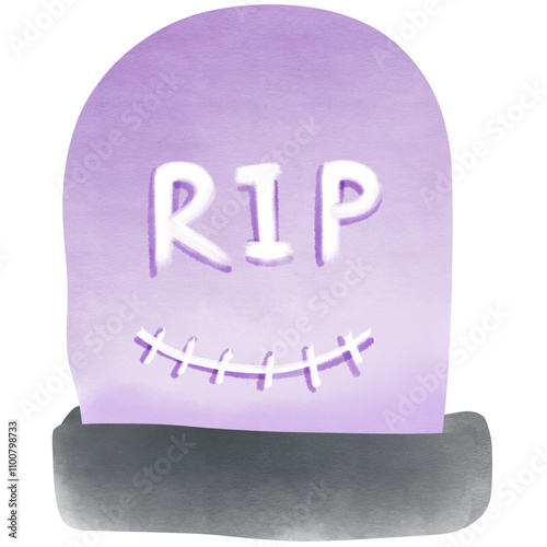 Illustrations of Halloween RIP grave