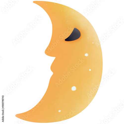 A half moon isolated on transparent background