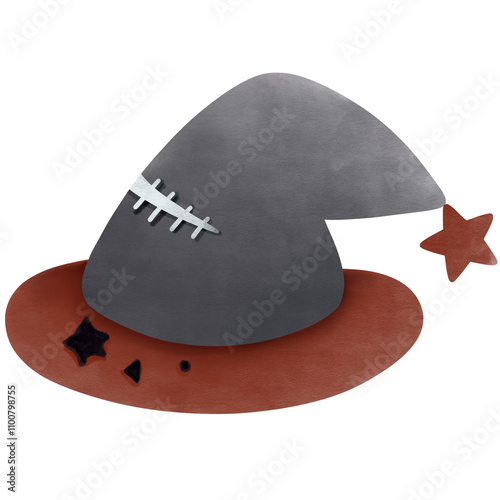 cowboy hat isolated on white, Wizard Witch Hat, Halloween hat