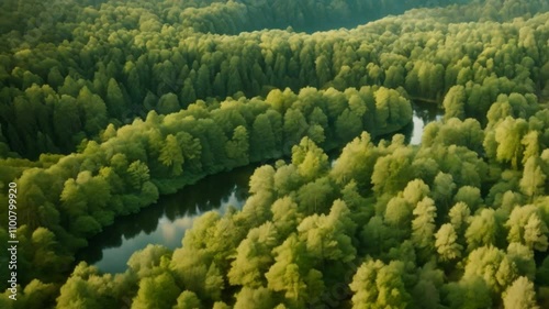 Wallpaper Mural the view of the forest and river from above is amazing Torontodigital.ca