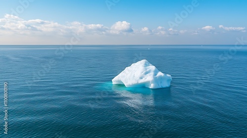 Majestic iceberg floating in calm waters arctic region aerial view nature beauty serenity photo