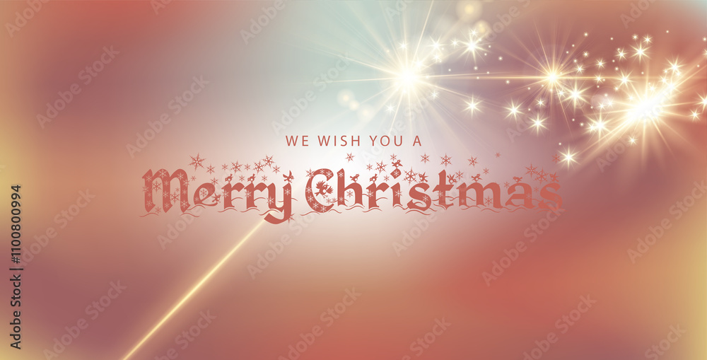 Obraz premium Happy Christmas Wishes with Warm Light Effects