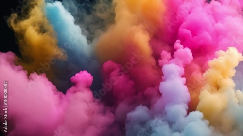 colorful smoke resembling clouds