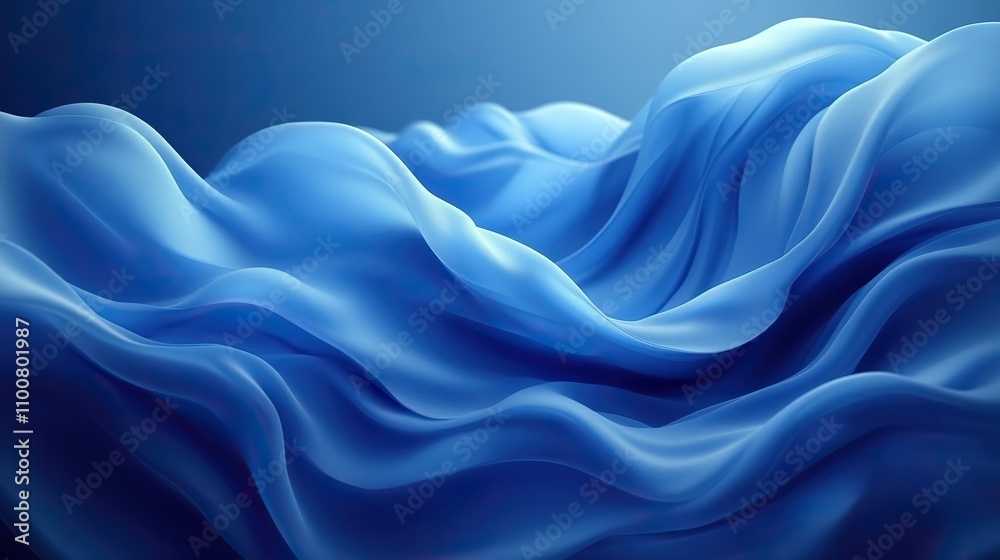 Obraz premium A blue background with smooth waves and white space in the center, suitable for text placement in a clean design.