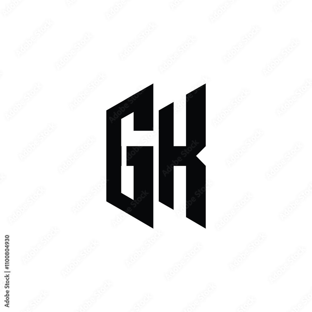 Obraz premium GK monogram logo design letter text name symbol monochrome logotype alphabet character simple logo