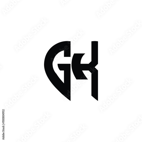 GK monogram logo design letter text name symbol monochrome logotype alphabet character simple logo