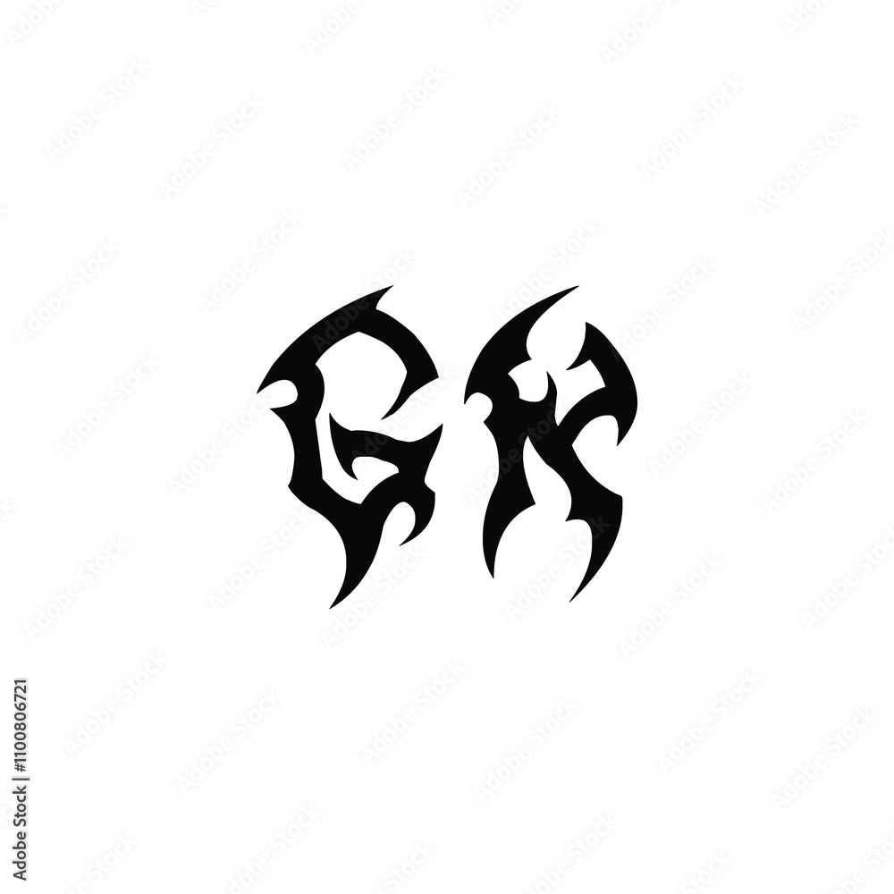 Fototapeta premium GK monogram logo design letter text name symbol monochrome logotype alphabet character simple logo