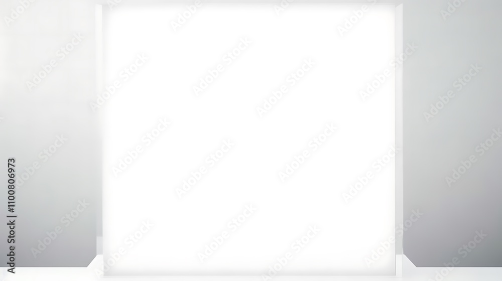Bright White Square in Minimalist Room Setting Bright White Square in Minimalist Room Setting