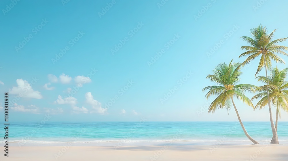 Fototapeta premium Coastal serenity a tropical beach paradise with scenic landscapes and relaxing shoreline views