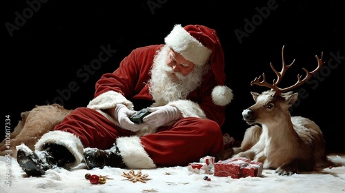 Santa's hilarious dilemma fixing a broken sleigh gps while preparing for christmas deliveries