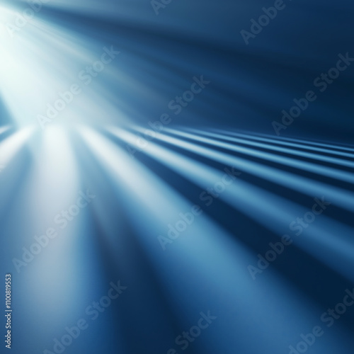 Soft blue light creates abstract background with gentle rays