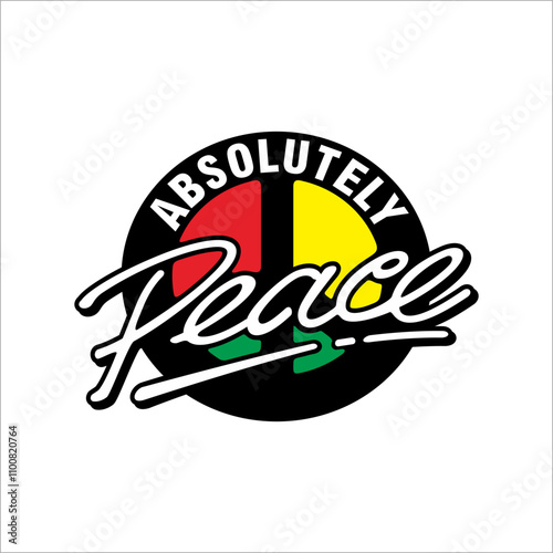 Absolute peace text sticker with white background