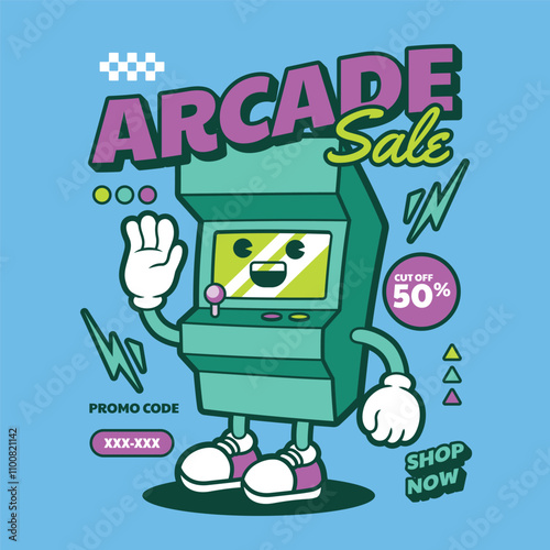Illustration game console mascot design