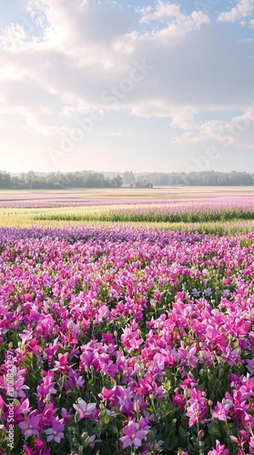 Wallpaper Mural Aerial view of blooming orchid marsh helleborine fields in Estonia, fields, summer Torontodigital.ca