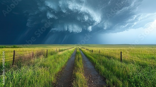 A dramatic scene of a thunderstorm over the plains captures the intensity of nature, reminding us of its power and unpredictability.