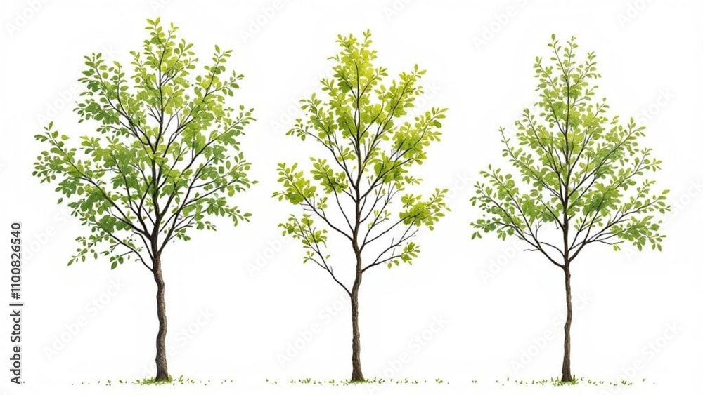 Obraz premium Conjunto de Arboles delgados 