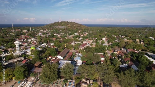 view of the settlement around the hill as seen from the drone