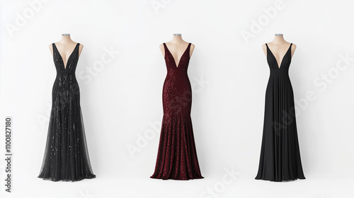 Elegant Evening Gowns: Thre...