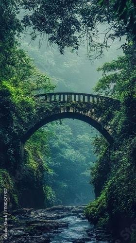 Enchanted Forest Bridge: A Serene Landscape