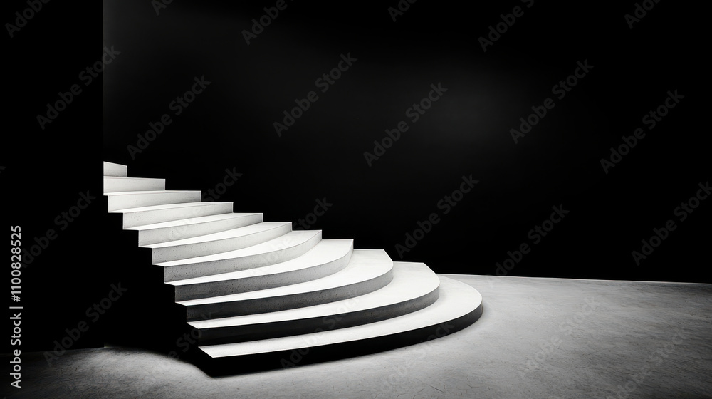 Obraz premium Staircase leading into darkness, evoking feelings of anxiety and uncertainty