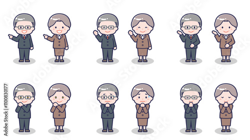 スーツ姿のシニア男女 04